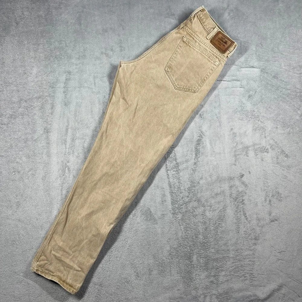 Calvin Klein Sport Jeans Mens 36(33x34) Tan VTG Union Made USA 100% Cotton Denim